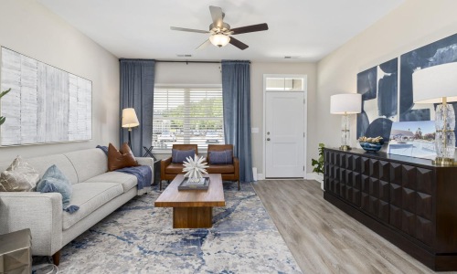 Open space living area with natural lighting